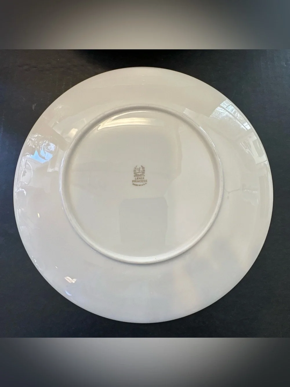 Lenox Princess Salad Plates Set 4 Hand Enameled Platinum Trim Thanksgiving Table